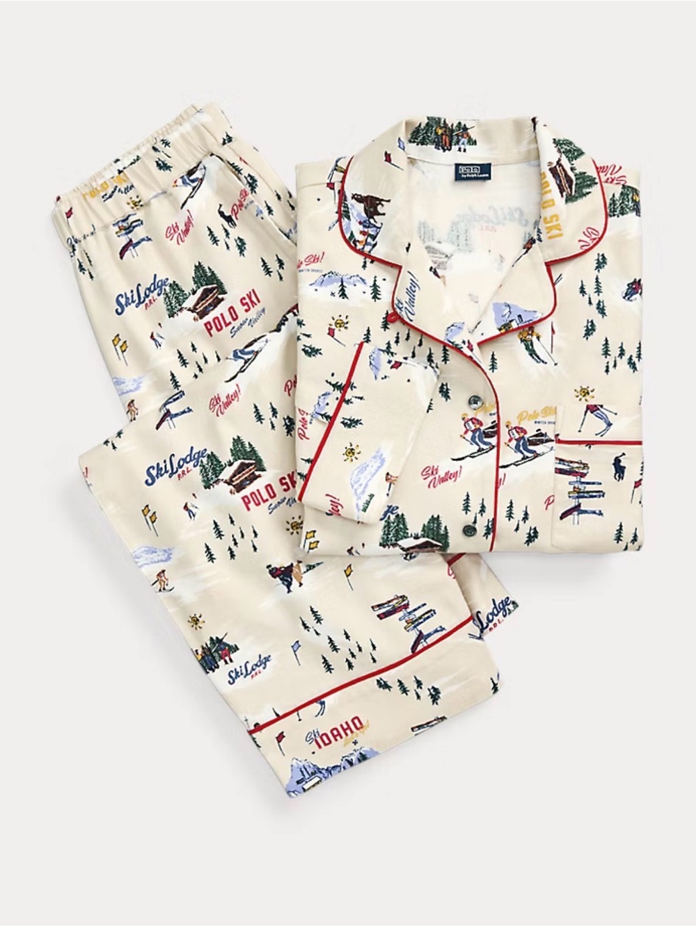 Polo by Ralph Lauren 	
Ski-Motif Cotton Long-Sleeve Pajama Set